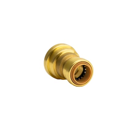 Quickfitting 1in Push-to-Connect x 3/4in Push-to-Connect Brass Reducing Coupling Fitting LF8413R